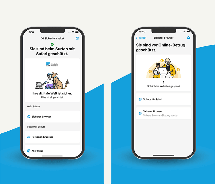 Deutsche Glasfaser Sicherheitspaket App Handy