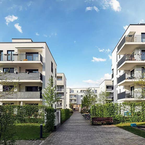 Glasfaser in Mehrfamilienhäusern, Mehrfamilienhäuser-Siedlung