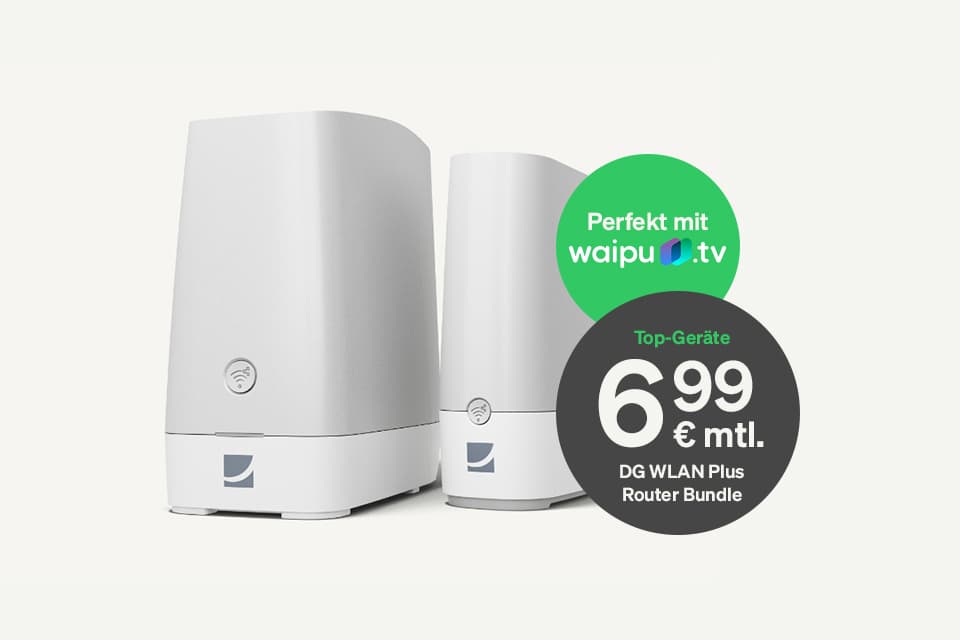 DG WLAN Plus Router Bundle zusammen mit waipu.tv